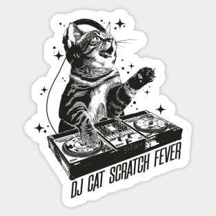 DJ Cat Scratch Fever Sticker